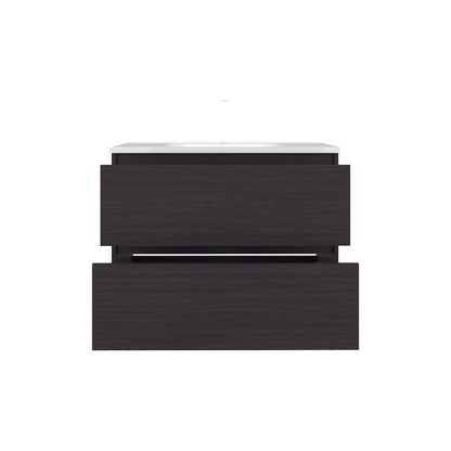 Depew Bathroom Vanity, 2 Drawers, Black Wengue