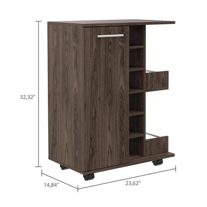 Magda Bar Cart Dark Brown