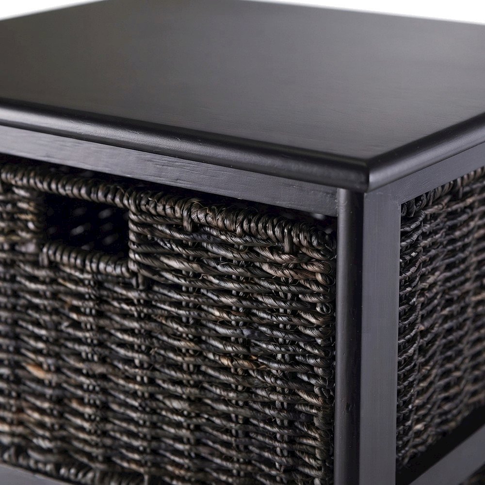 Tall Storage Rack, 4-Tier Shelf, Four Foldable Baskets, Cabinet