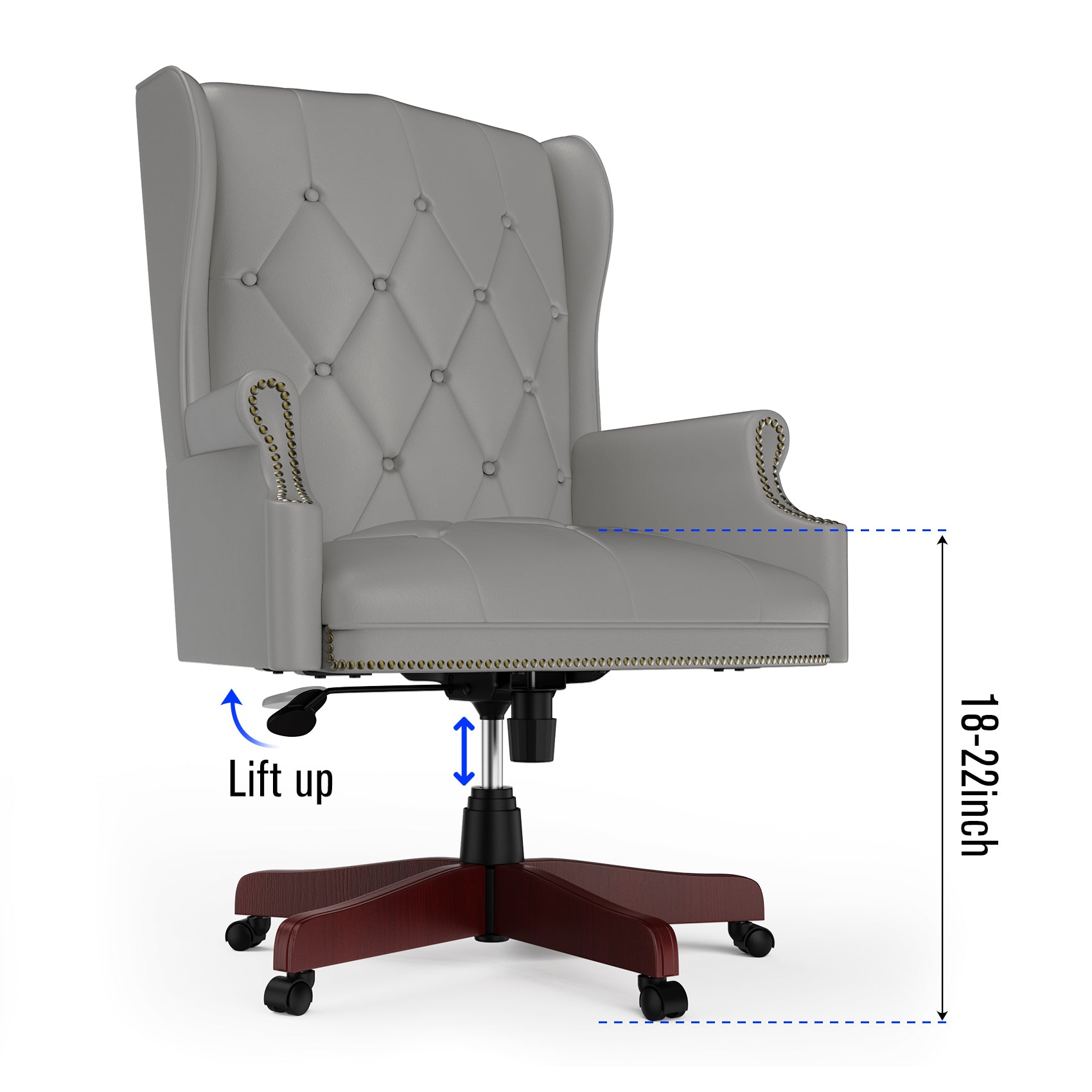 330LBS Executive Office Chair, Ergonomic Design High Back Reclining Comfortable Desk Chair - Grey