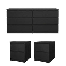 3 Piece Bedroom Set with Double Dresser and Nightstands in Classic Finish