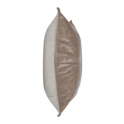 Cheyenne 100% Leather 22" Throw Pillow in Taupe