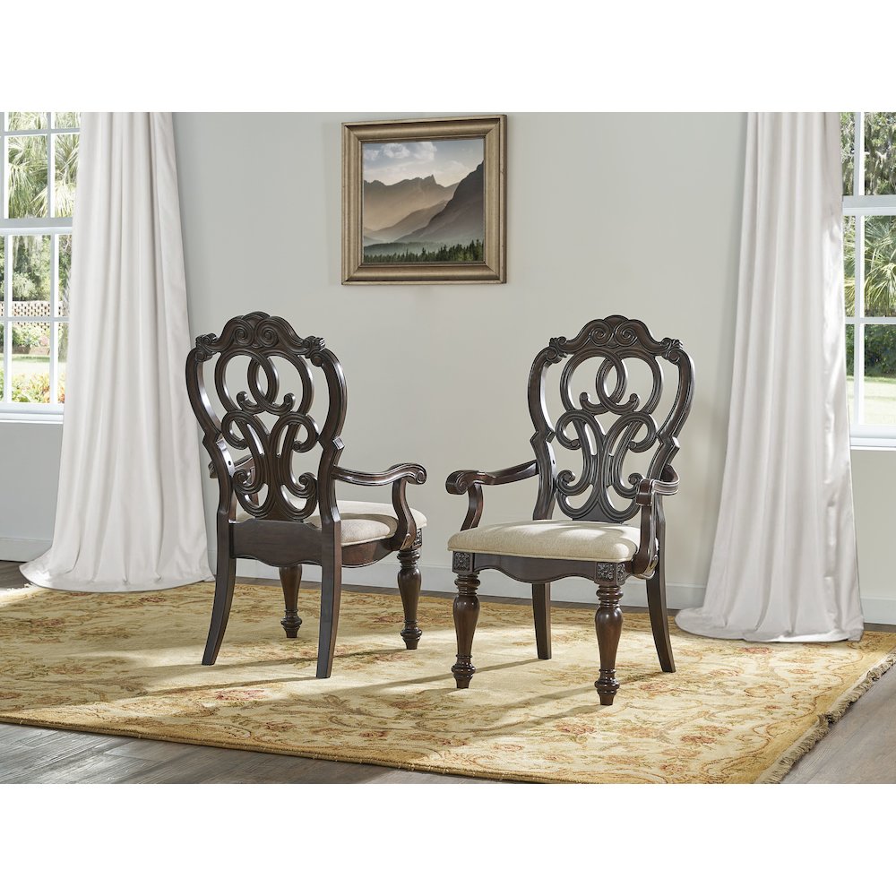 Arm Chair - set of 2, Warm pecan
