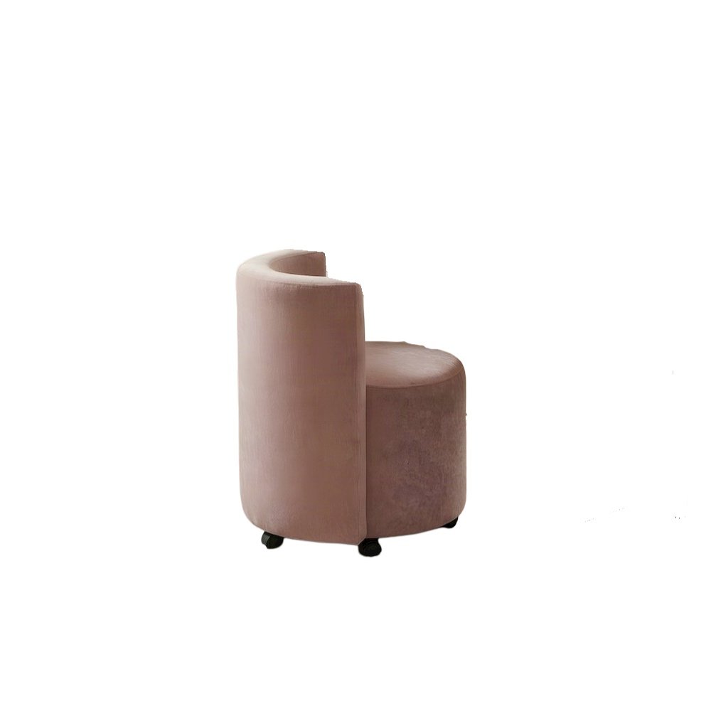 Recycled Fabric Rolling Desk Chair with Foam-Cushioned Velvet Seat, Pink