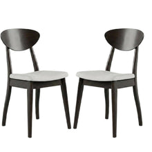 Black Wenge Dining Side Chairs Set of 2 with Solid Wood Design