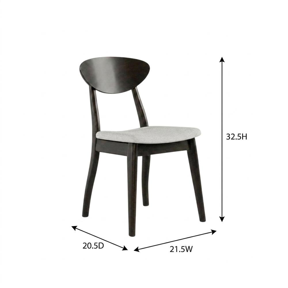 Black Wenge Dining Side Chairs Set of 2 with Solid Wood Design