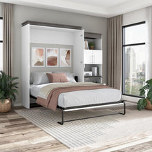 Orion Queen Murphy Bed with Storage Cabinet and Fold-Out Desk (97W)