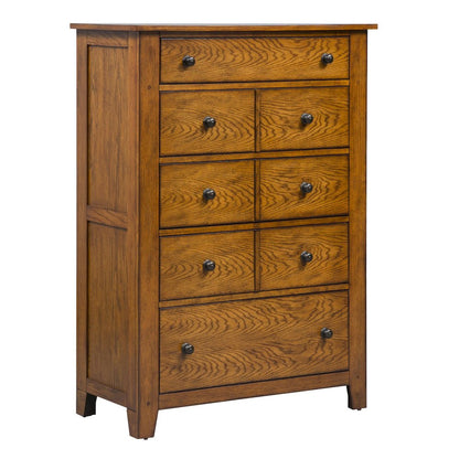 Grandpas Cabin 5 Drawer Chest in Aged Oak