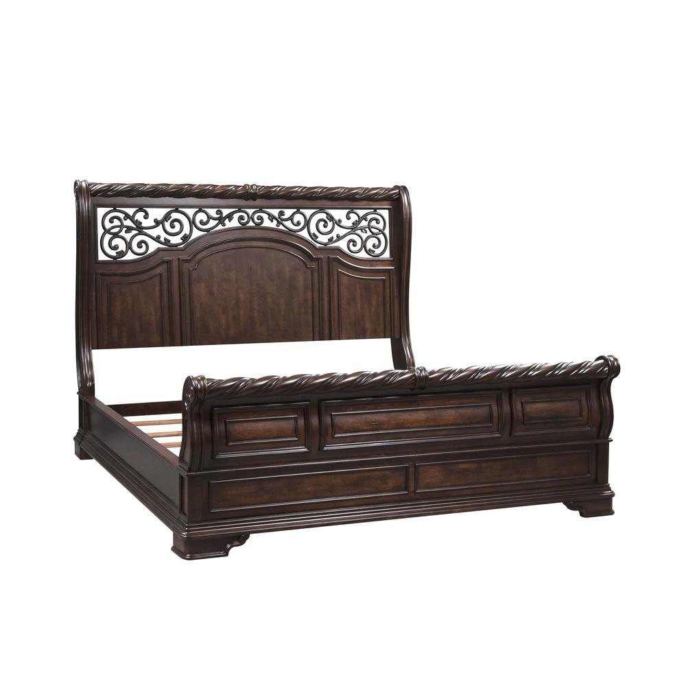 Arbor Place Queen Sleigh Bed in Brownstone