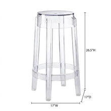 Acrylic Backless Counter Stool, Clear Color