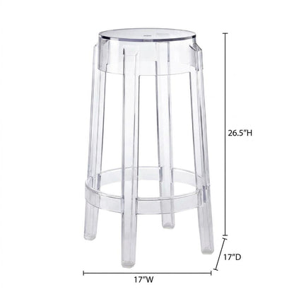 Acrylic Backless Counter Stool, Clear Color