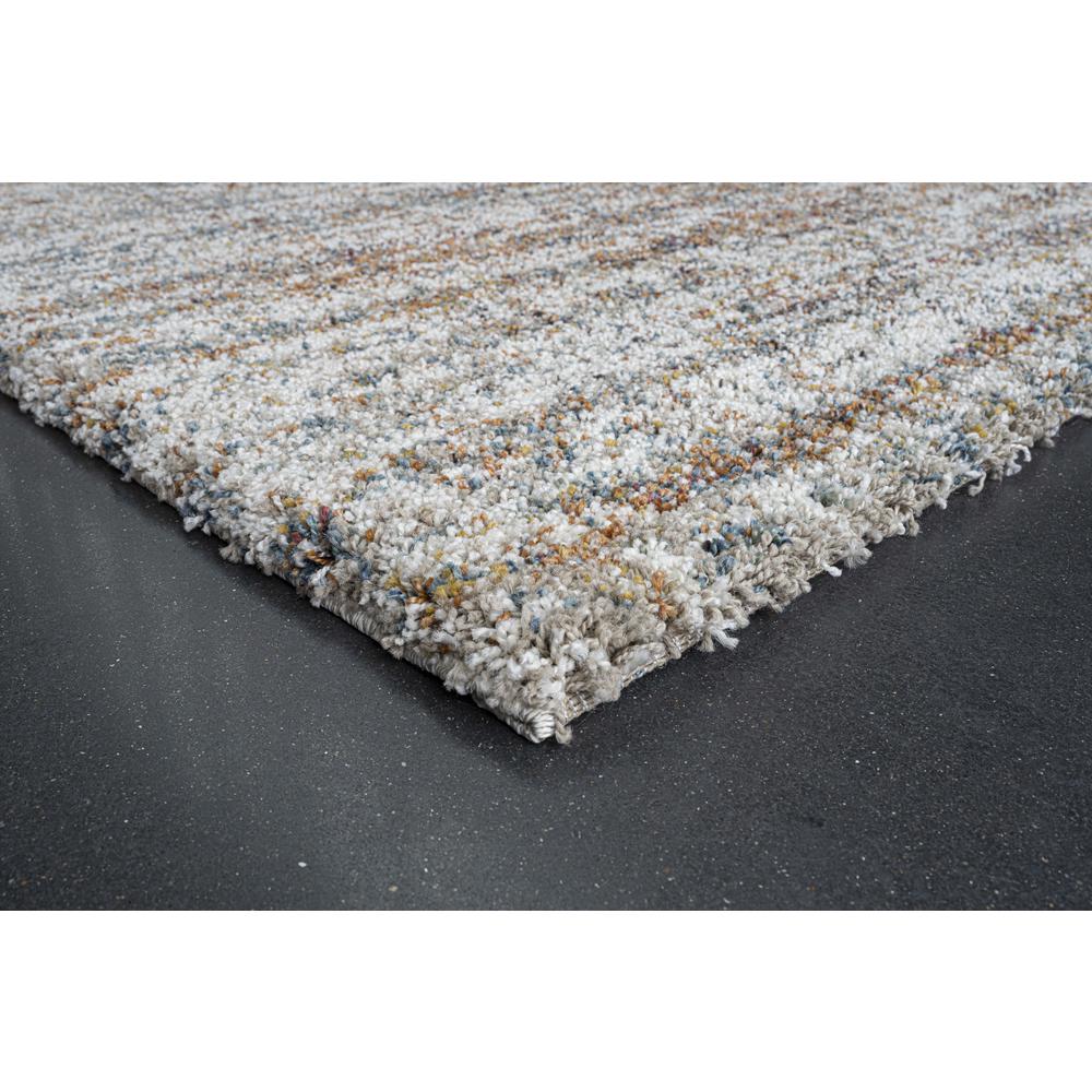 Granada Ezra Ivory, Blue, Orange, and Rust Olefin Shag Area Rug, 7' 10" x 10' 10"
