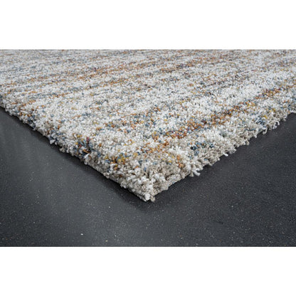 Granada Ezra Ivory, Blue, Orange, and Rust Olefin Shag Area Rug, 7' 10" x 10' 10"