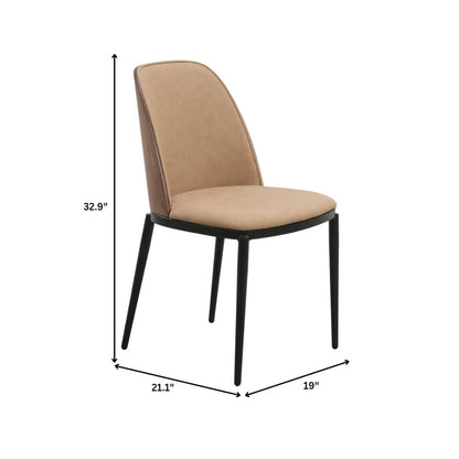 Zayle 7-Piece Dining Set with 55" Rectangular Dining Side Chair in Walnut/Brown