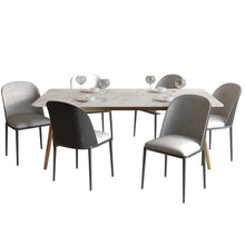 Zayle 7-Piece Dining Set with 55" Rectangular Dining Table in Black/Light Grey