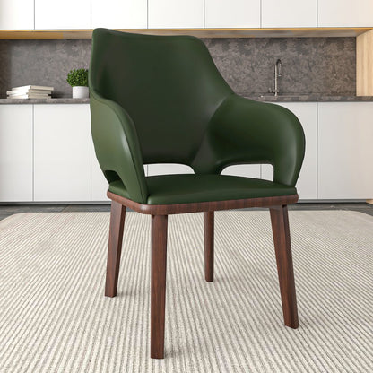 Vivara Collection Modern Dining Chair in Dark Green Set of 2