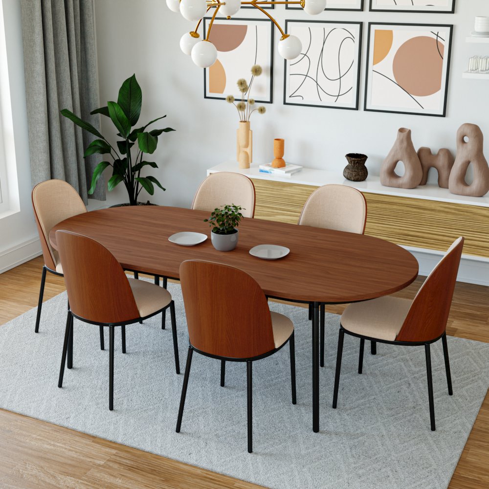 Tule Mid-Century Modern Dining Side Chair Set of 2