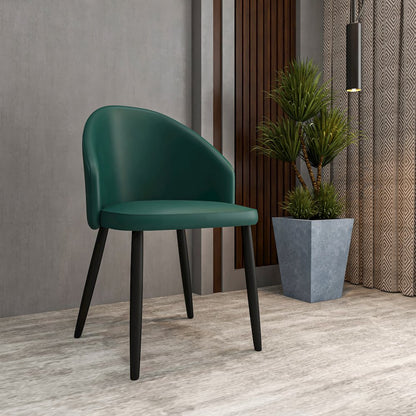 Paradiso Collection Modern Dining Seat in Green  Set of 2