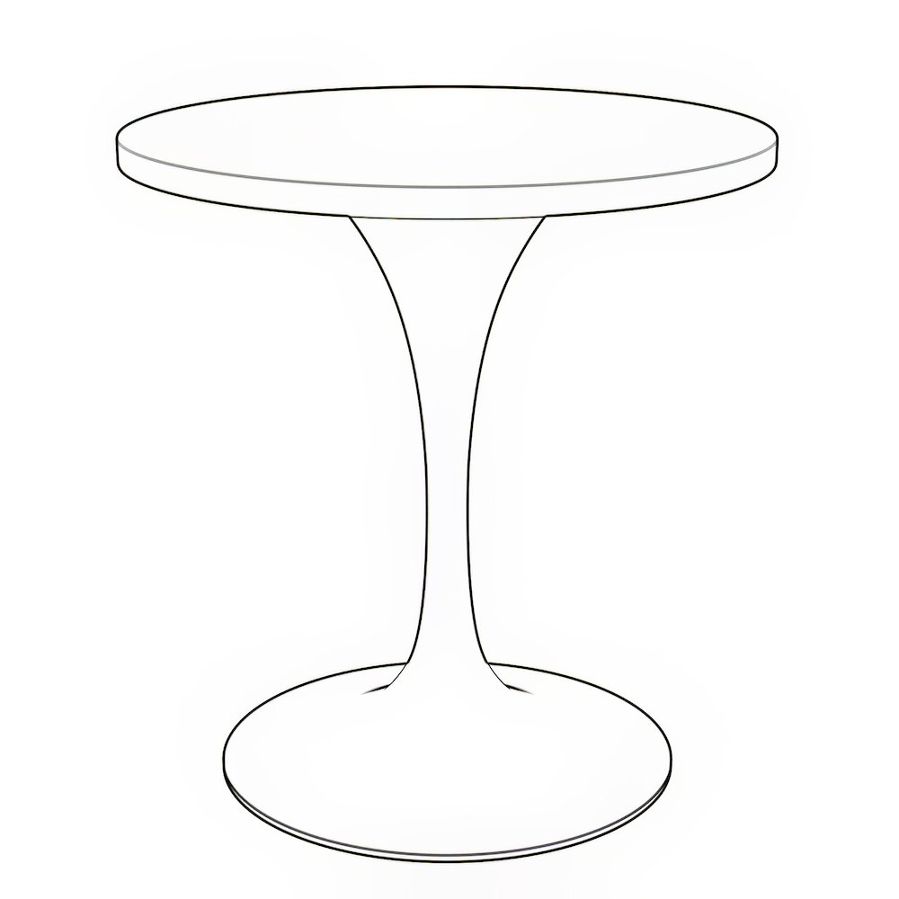 Verve Collection 27 Round Dining Table, Black Base with Cognac Brown MDF Top
