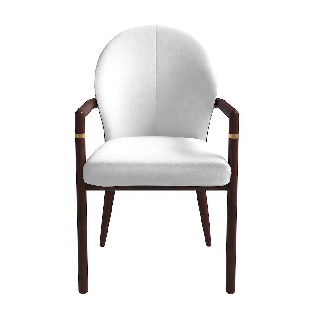 Opaline Series Elegant Wooden Dining Chair in Black Velvet and White - Set of 2