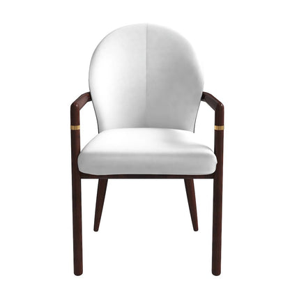 Opaline Series Elegant Wooden Dining Chair in Black Velvet and White - Set of 2