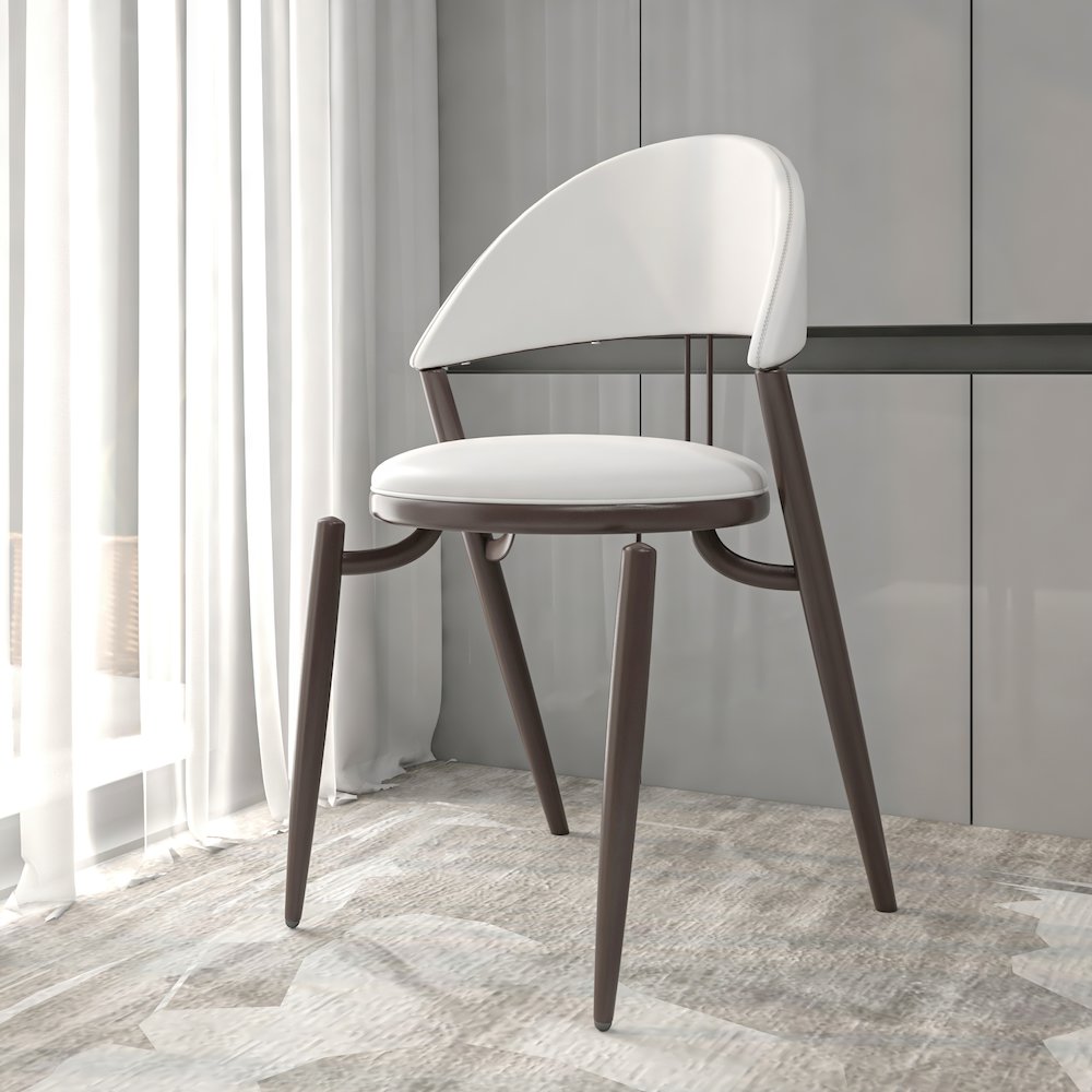 Venice Collection Modern Dining Chair In Black set of 2 in White
