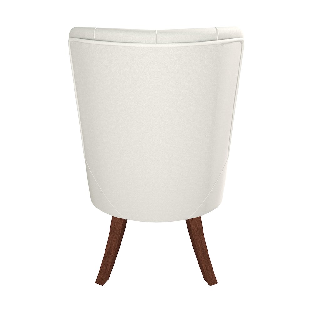 Spruce Collection Modern Wooden Dining Chair in Beige Velvet Set of 2