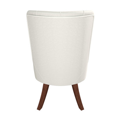 Spruce Collection Modern Wooden Dining Chair in Beige Velvet Set of 2