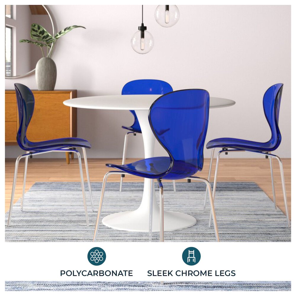 Modern Oyster Transparent Side Chair