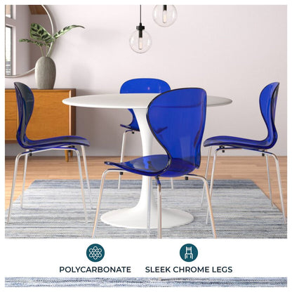Modern Oyster Transparent Side Chair
