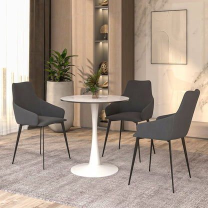 Bristol Series Dining Table White Base With White Stone 24" Round Top