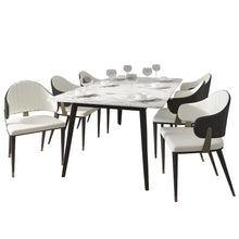 Zayle 7-Piece Dining Set with 55" Rectangular Dining Table in Black
