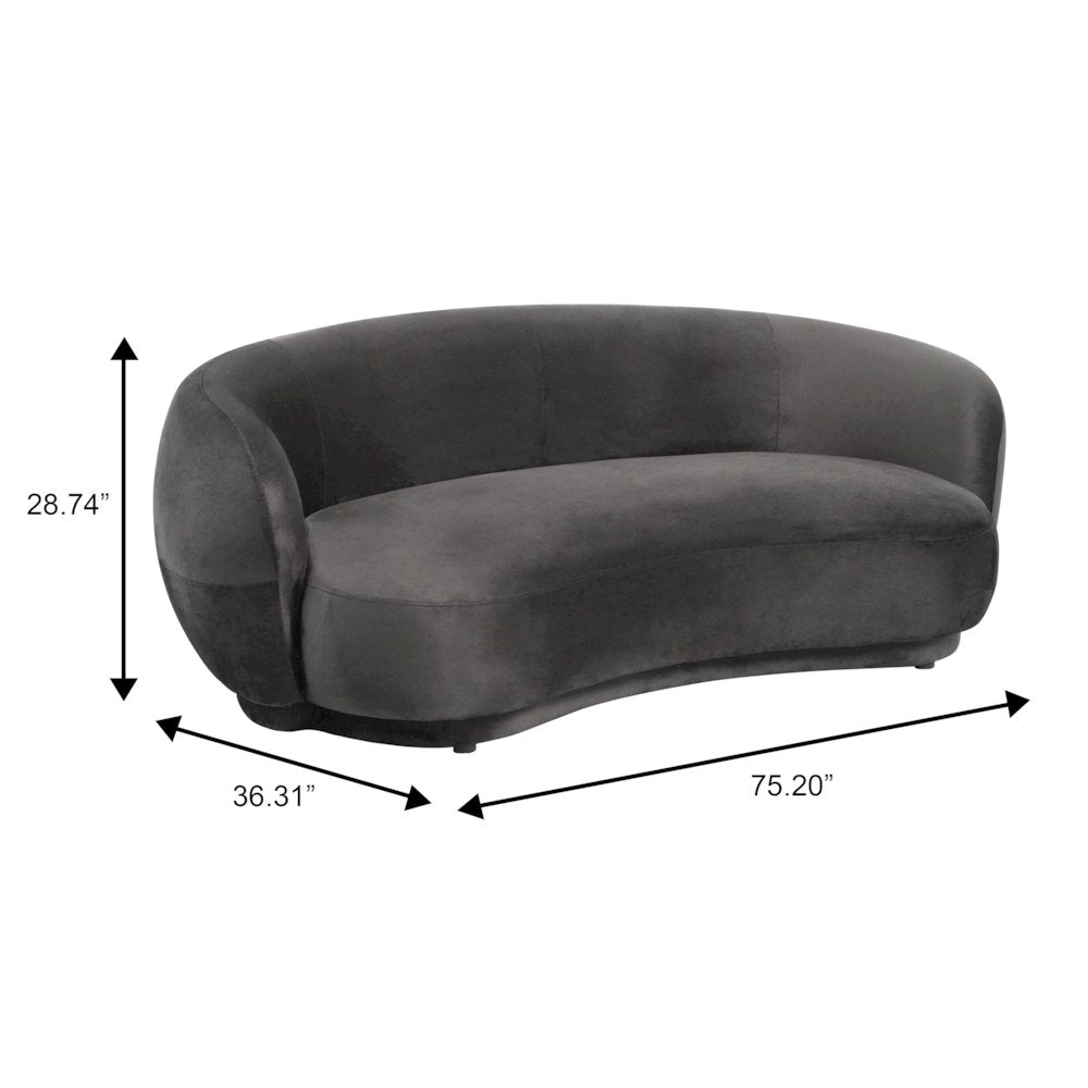 Faze Collection Modern Three Seater Sofa in Light Grey Velvet