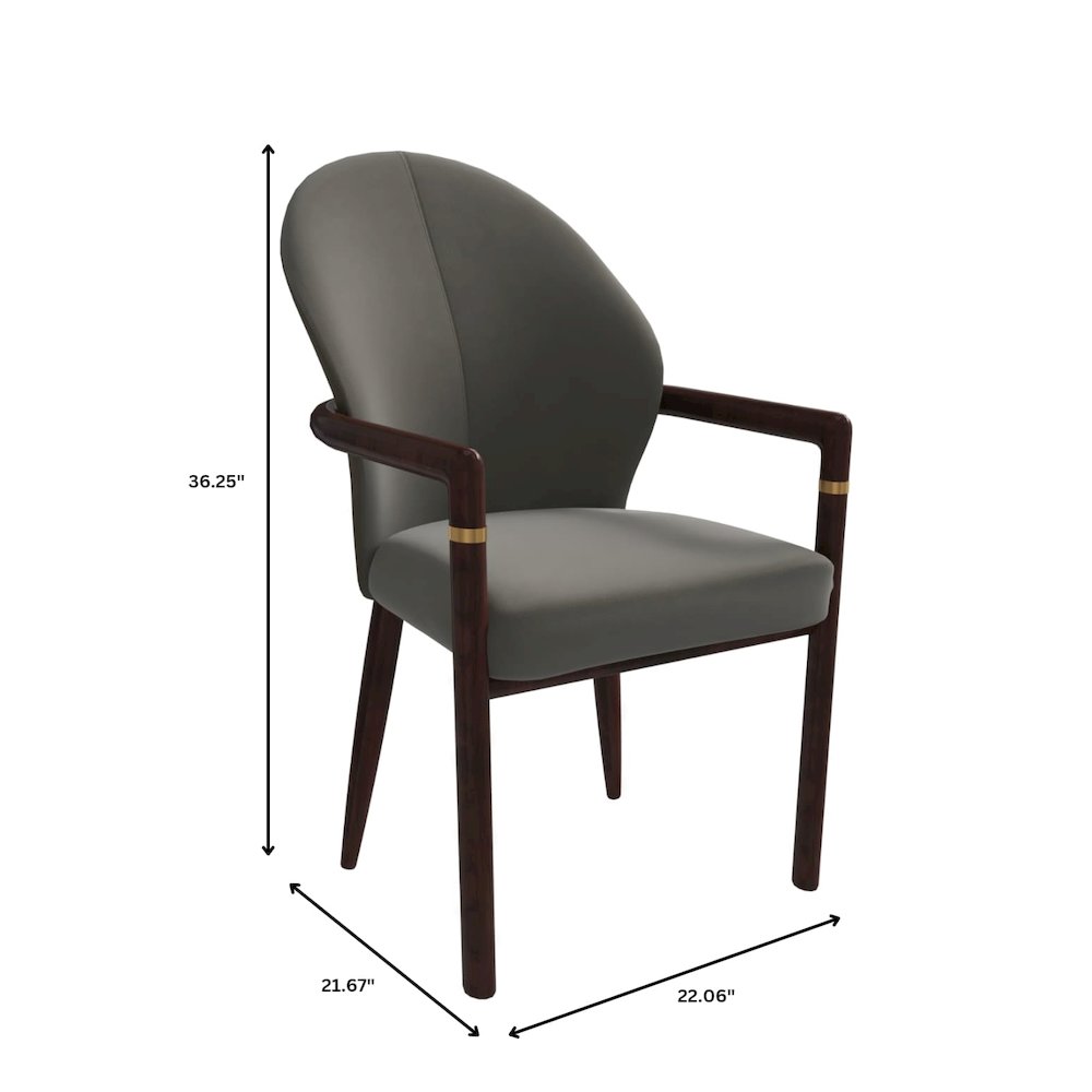 Opaline Series Elegant Wooden Dining Chair in Two-Tone Kahki - Set of 4