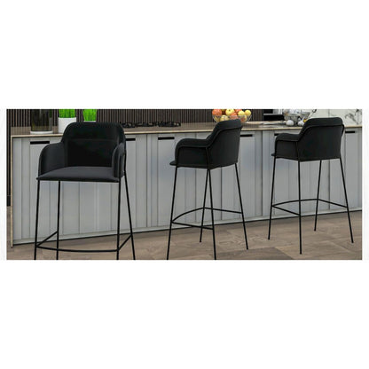Axis Collection Modern Bar height Chair in Black