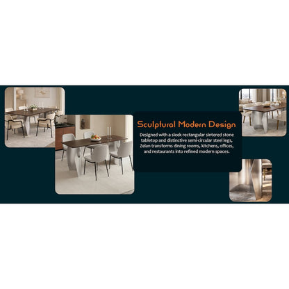 Zelan Series Modern Dining Table in Red Oak