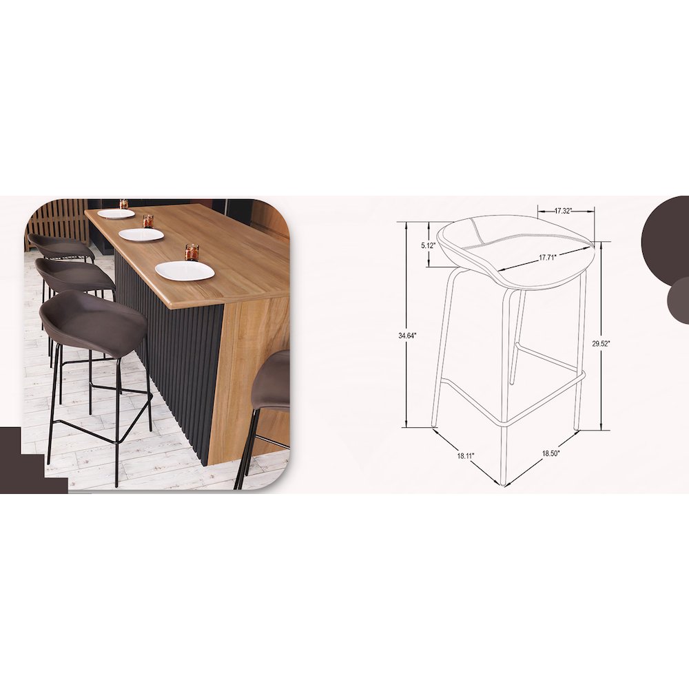Opulent Series Modern Amber Dining Chair Set of 4