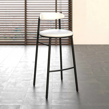 Lume Collection Modern Bar Stool in White Set of 2