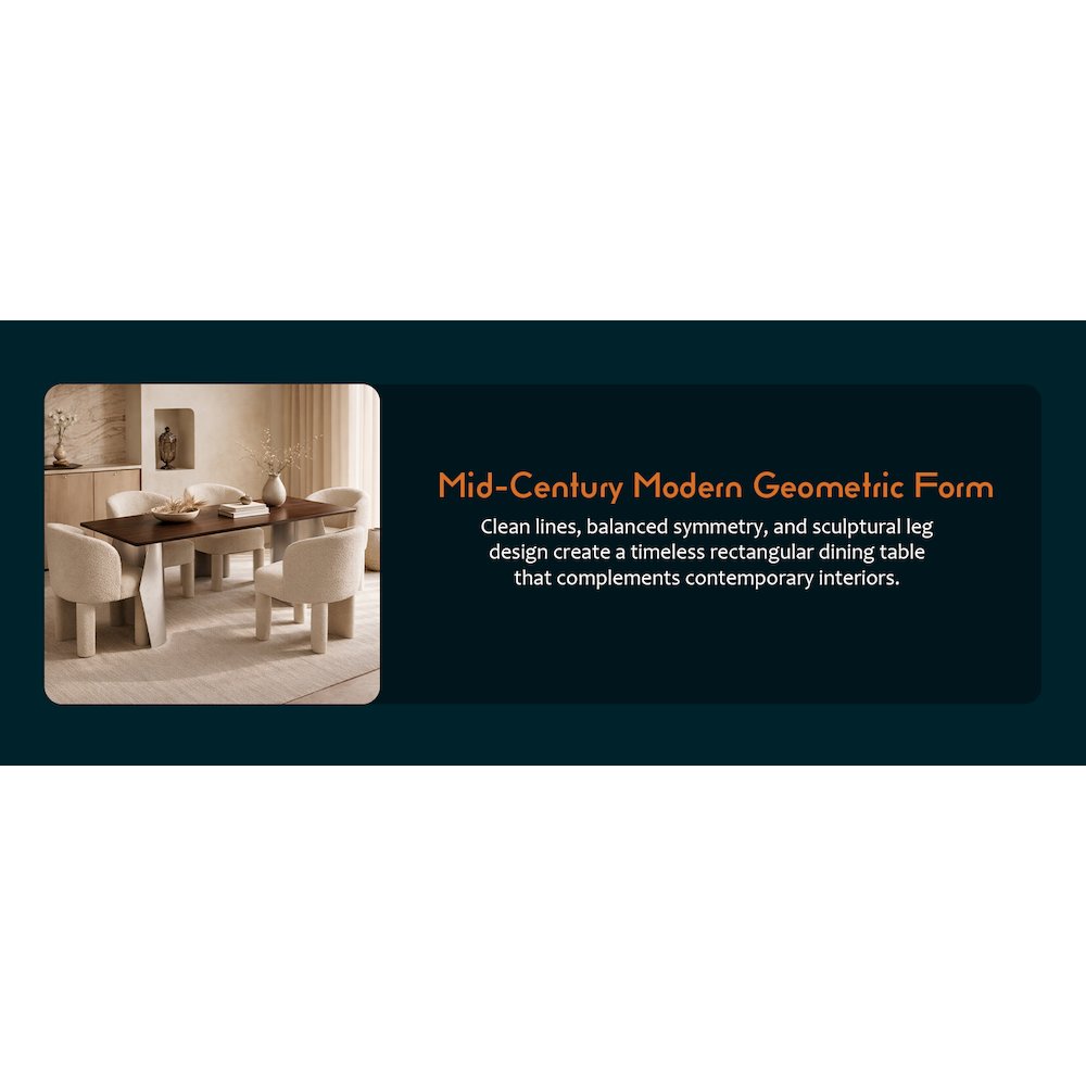 Zelan Series Modern Dining Table in Red Oak