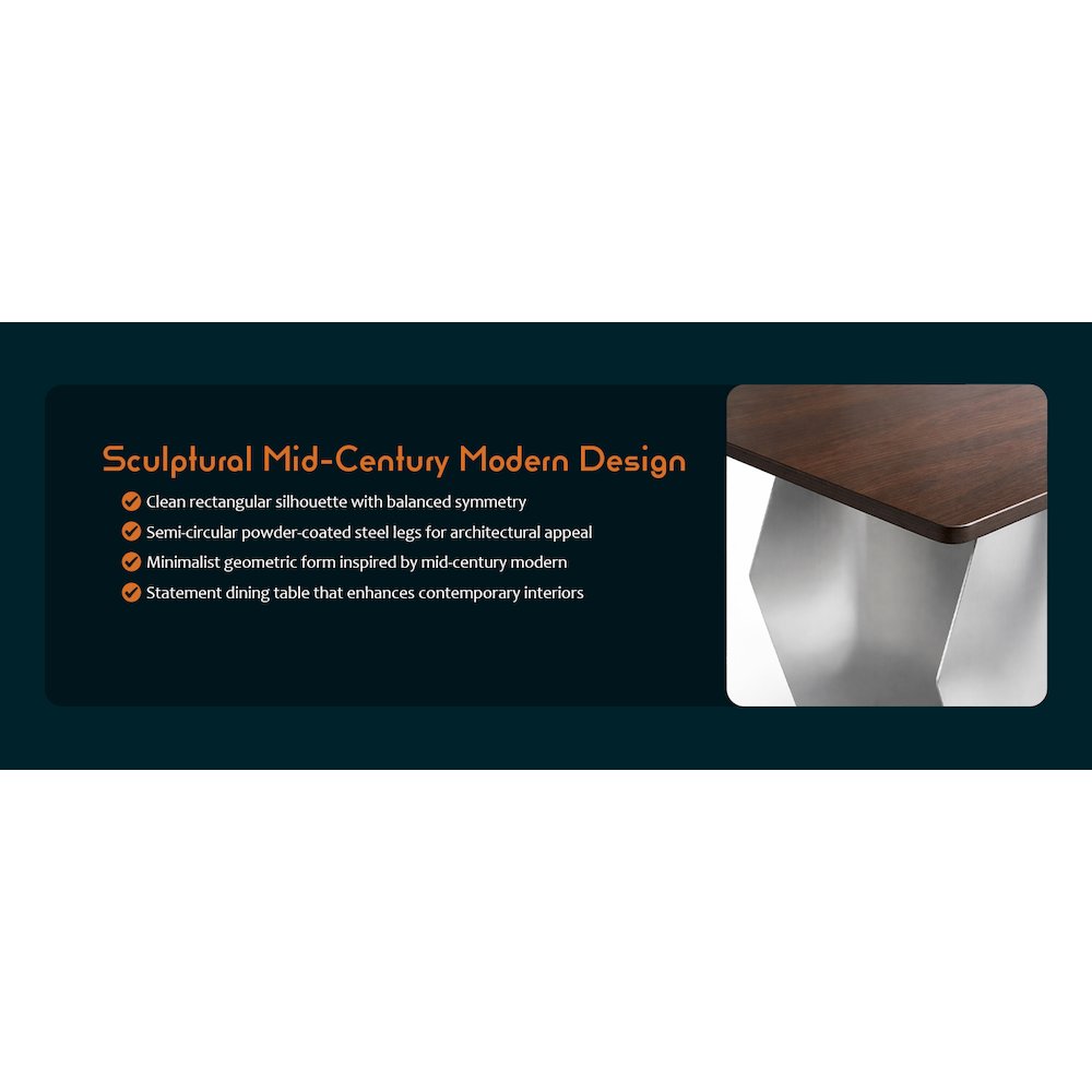 Zelan Series Modern Dining Table in Red Oak
