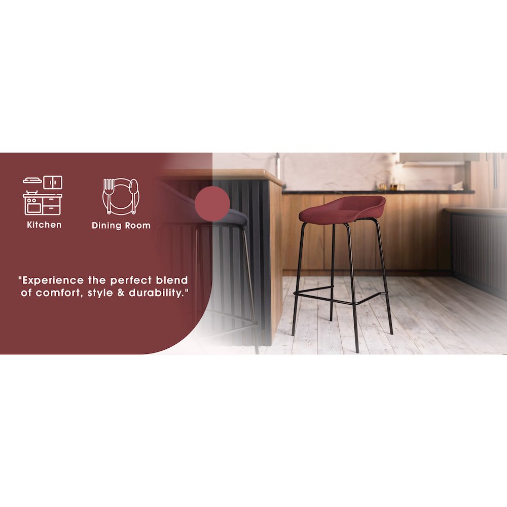 Servos Modern Barstool in Bordeaux