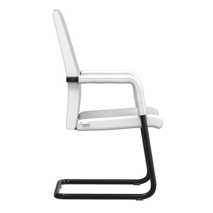 Evander Office Guest Chair in White Leather