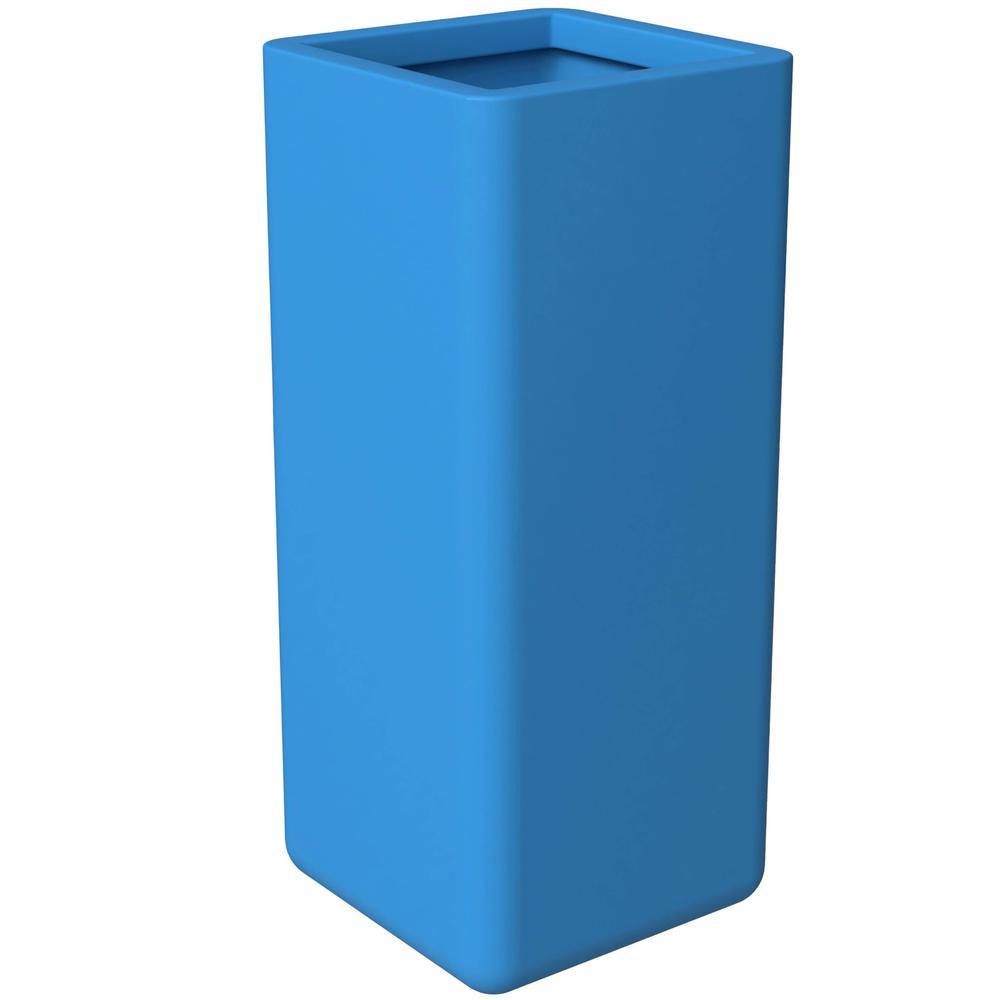 Marquee Series Poly Stone Planter in Blue 10.2" x 10.2" 23.6" high
