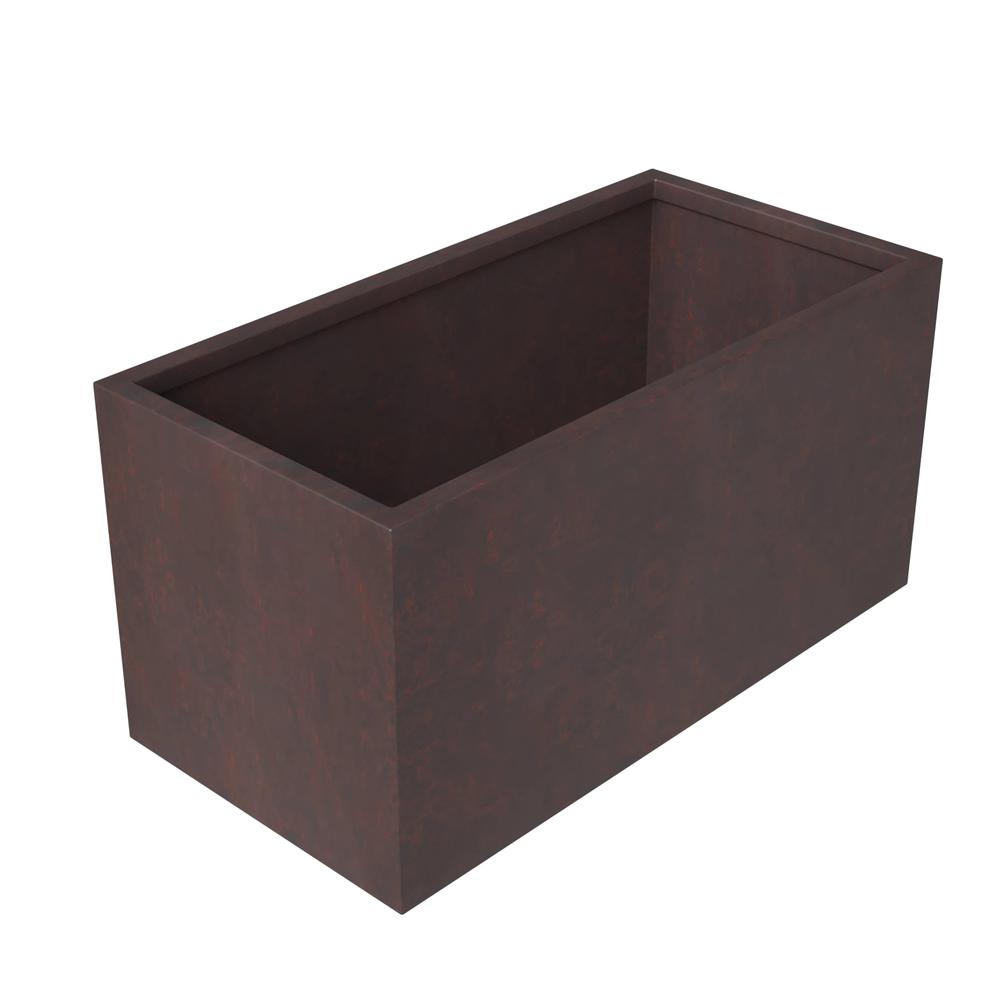 Bloom Series Poly Stone Planter 15.7" , 31.5" Long In Brown