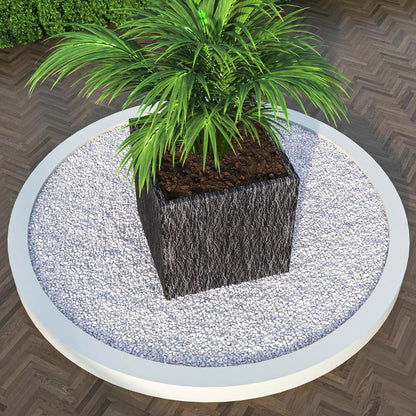Verdura Series Cubic Poly Stone Planter in Dotted Blck 29.5 Cube