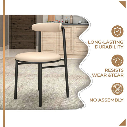 Lume Collection Modern Dining Chair in Dark Taupe Set of 2