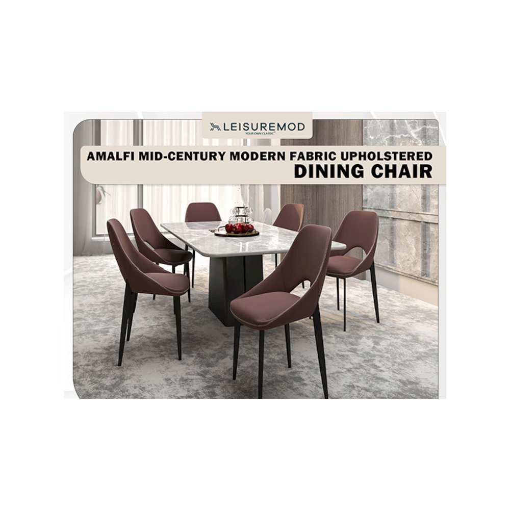 Amalfi Collection Fabric Modern Dining Chair in Plum Purple