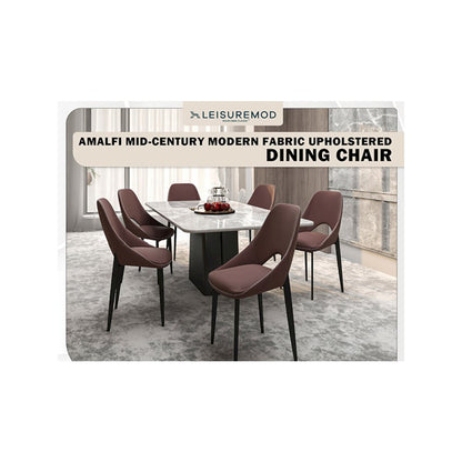 Amalfi Collection Fabric Modern Dining Chair in Plum Purple