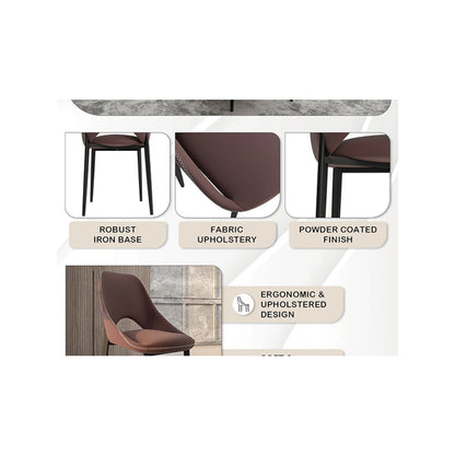 Amalfi Collection Fabric Modern Dining Chair in Plum Purple