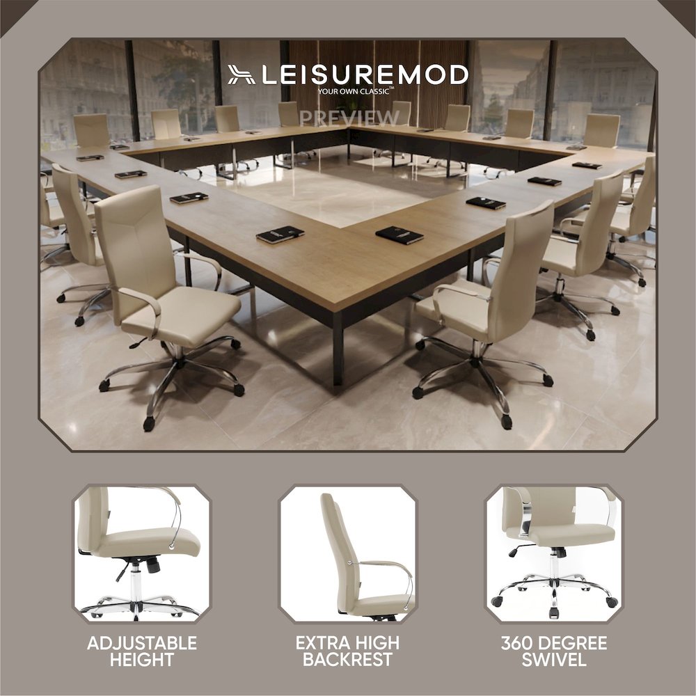 Sonora Modern High-Back Leather Office Chair